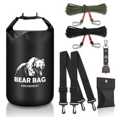 10L/15L Waterproof Bear Bag Hanging Kit, Pulley System with Nylon Ropes