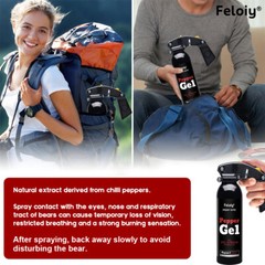 2 Pack Feloiy 16 oz. Bear Repellent Survival Spray Deterrent 35ft