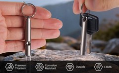 Titanium Emergency Whistle, Gray, 2 Inches Length, 120db Loud Safety Whistle