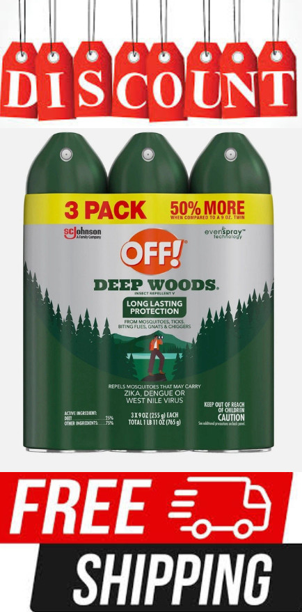 OFF! Deep Woods Dry Insect Repellent Set 9 Oz /3 pack Mosquito Insect Repellant