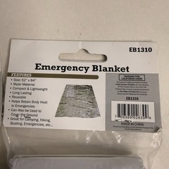 SE Emergency Blanket EB1310 2-Pack Mylar Survival Thermal Camping Hiking 52×84
