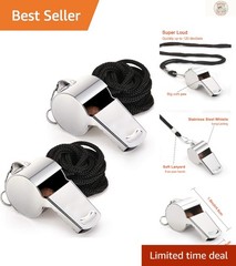 Versatile Loud Whistles for Coaches and Outdoors – Stainless Steel with Lanyards