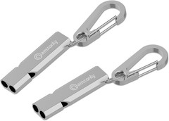 Heart-Engraved Aluminum Emergency Whistles for Her/Him, A Pair of