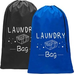 Sylfairy 2 Pack Extra Large Travel Laundry Bag, 24″ x x 36″, Navy+Black