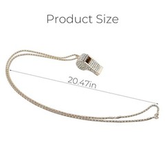 Metal Rhinestone Lanyard Whistle Bling Crystal Loud Sound with Chain Whistle