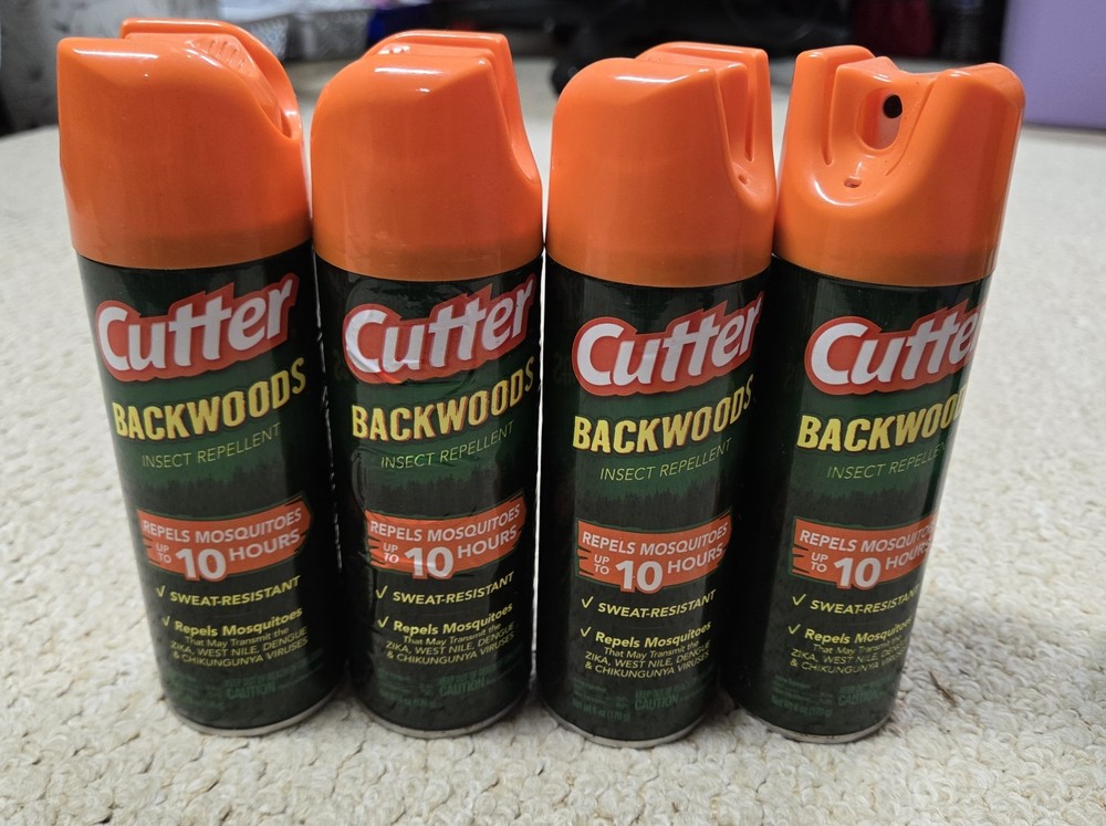 4-Pack Cutter Backwoods Insect Repellent – 24 ounces – Aerosol – Mosquitos – NEW