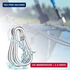 50PCS 3″ Heavy Duty Carabiner Clips Bulk, 5/16″ Gavanized Steel Spring Snap Hook
