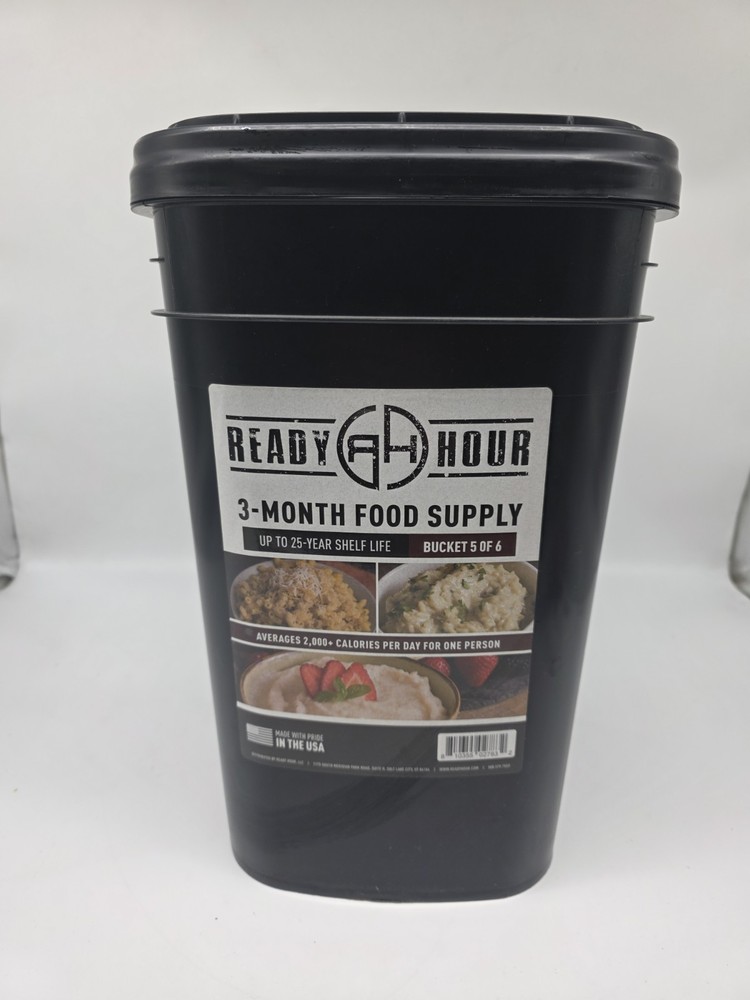NEW! • READY HOUR 3 MONTH FOOD SUPPLY 25 year shelf life SURVIVAL KIT • BUCKET 5