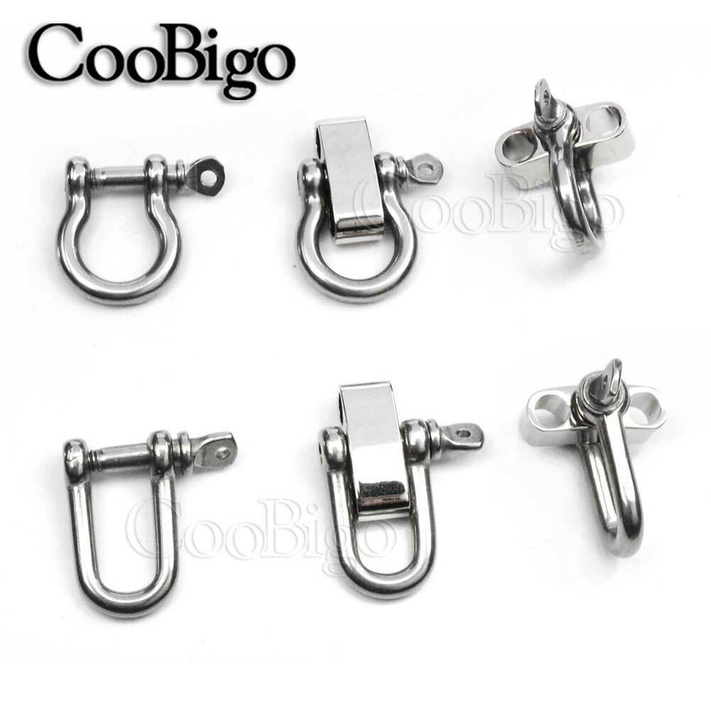 Stainless Steel D Bow Anchor Shackle Screw Pin Parachute 550 Paracord Bracelet
