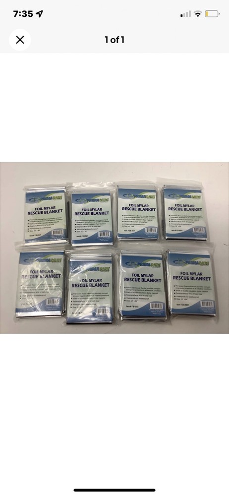 Primacare HB-Emergency Foil Mylar Thermal Blanket (Pack of 10) 52″x84″
