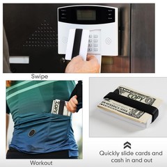 Jerify Set of 8 Elastic Money Bands – Silicone Wallet Bands, Cash Card Black