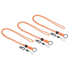 Paracord Lanyard 20″, 3pc Laces Badge Holder Necklace, Orange
