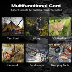 550 Paracord Rope 7 Strand 4mm Parachute Cord Outdoor Camping Survival Lanyard