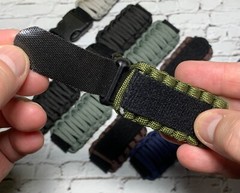 20 22mm Customized Black Blue Green Navy Adjustable Survival Paracord Watch Band