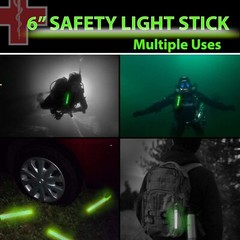32 Ultra Bright 6 Inch Large Green Glow Sticks – Chem Lights Sticks with 12 Hour