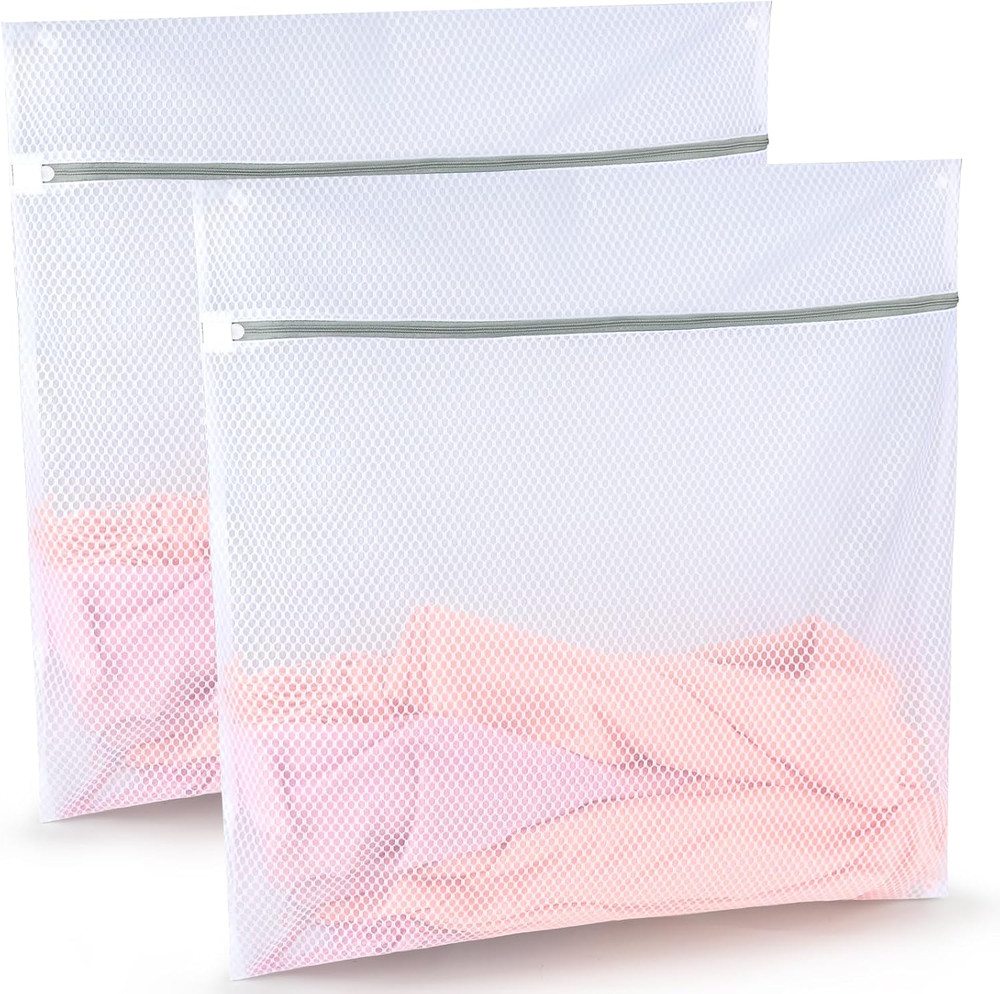 2Pk 24×24″ Honeycomb Mesh Laundry Bags XXL | XX-Large bags with colorful zipper
