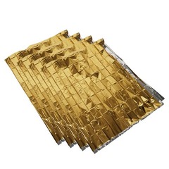 4Pcs Portable Reusable Emergency Thermal Foil Blankets for Outdoor Survival Gear