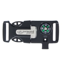 Paracord Planet (4 in 1) 3/4″ Utility Buckle – Whistle Compass Flint Firestarter