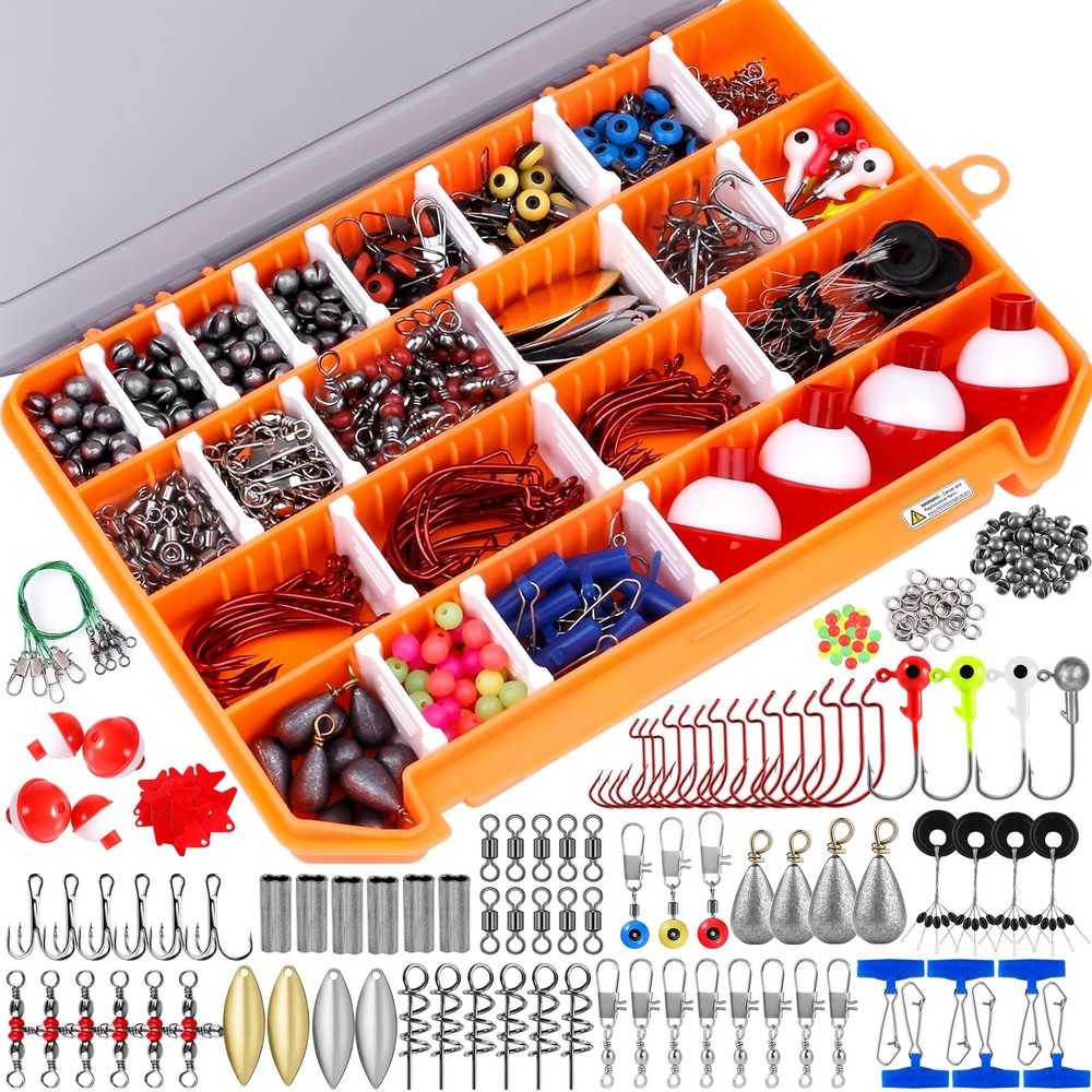 PLUSINNO Fishing Accessories 7.9 x 5.5 x 0.8″, 263Pcs Kit