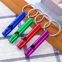 5/10pcs Multifunctional Aluminum Emergency Survival Whistle Keychain for Camping