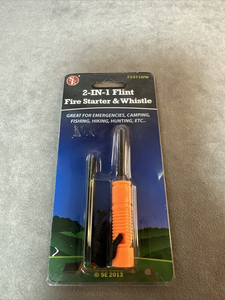 Fire Starter & Whistle 2 in 1 Flint 4 Emergency camping hiking hunting