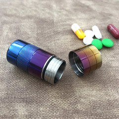 Titanium Portable Waterproof Storage Pill Case Box Capsule Seal Container Tank