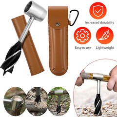 Manual Hand Auger Wrench Outdoor Survival Gear Wood Drill Kit for Bushcraft Tool