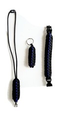 Paracord Thin Blue Line Bracelet/Keychain/Lanyard/Gift Set/Made in The USA
