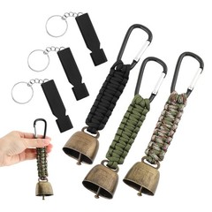 Mellisore 3pcs Bear Bell with Whistle Aluminum Bells 3 set, Bronze