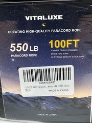 VITALUXE Paracord 550, 4mm, 7 Triple Strands Utility Rope, Parachute Cord 100ft
