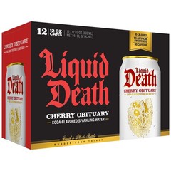 SodaFlavored Sparkling Water Cherry Obituary, Less Sugar*, Huge Flavor, No C…