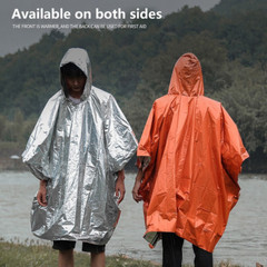 Emergency Survival Rain Poncho Outdoor Raincoat Heat Reflective Waterproof Shiny