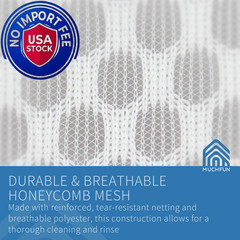 Muchfun 3Pcs Durable Honeycomb Mesh Laundry 1Large, 1Medium, 1Small, White