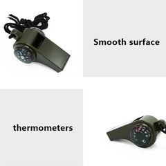 1pc High Decibel Emergency Rescue Whistle with Compass Thermometer Keychain