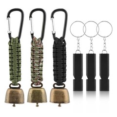 Ranjaner 3pcs Bear Bell with Whistle Aluminum 6 pcs, As Picture Show