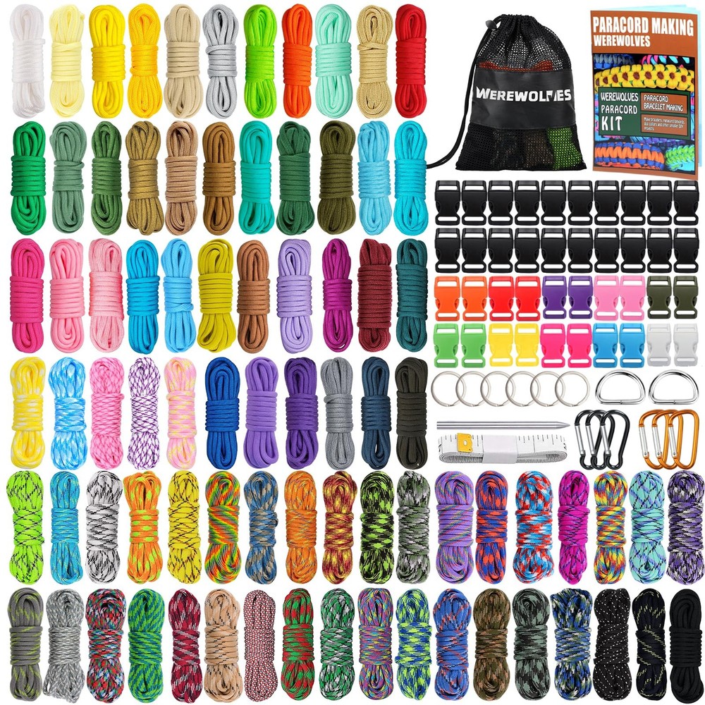 WEREWOLVES Paracord 550 Combo Crafting Kits with Instruction- 80 Colorful