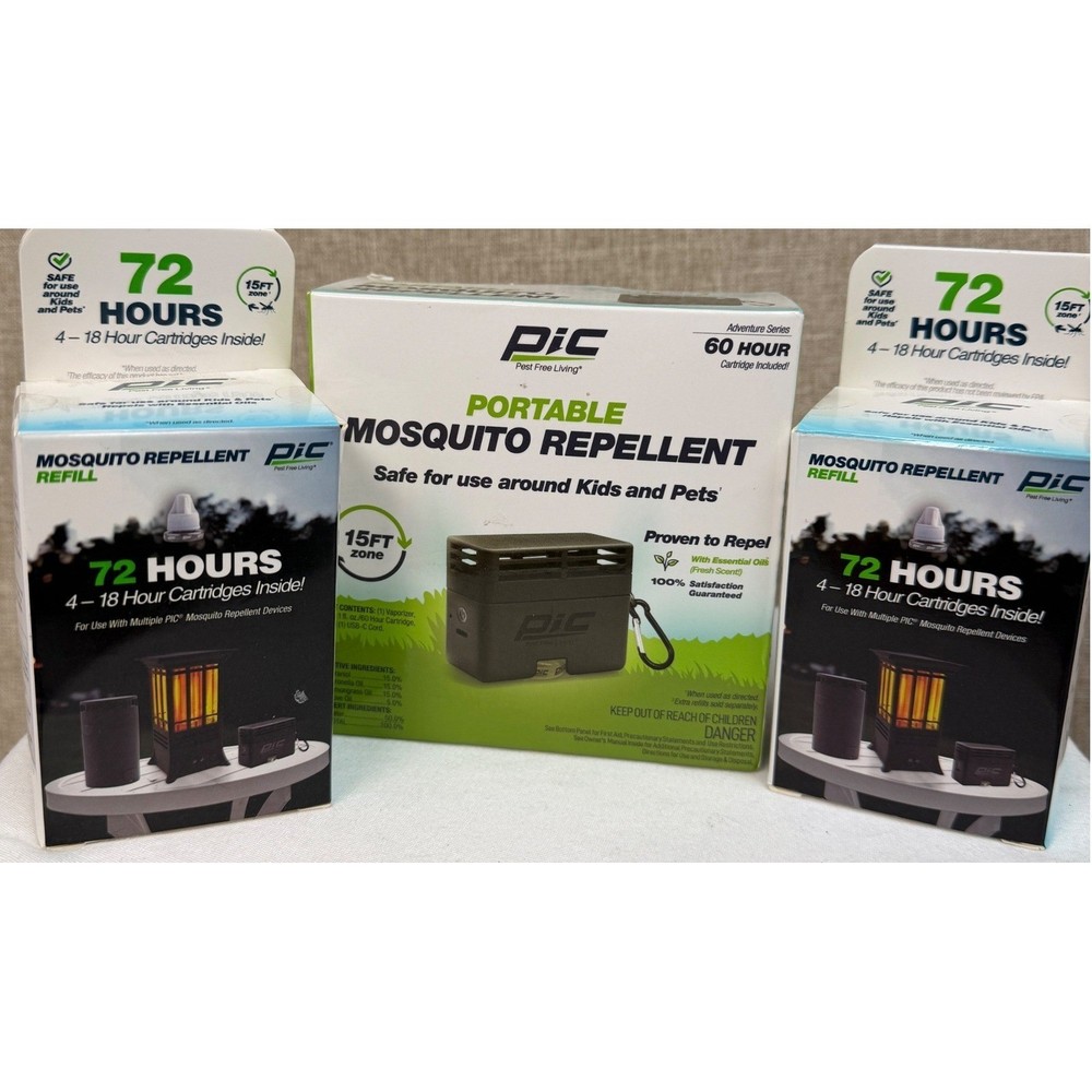 PIC Portable Mosquito Repellent Adventure Series Bundle with 2 Refill Packs